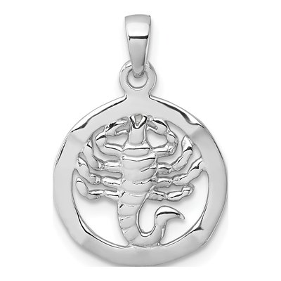 Sterling Silver Scorpio Zodiac Circle Pendant
