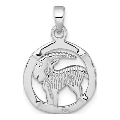 Sterling Silver Capricorn Zodiac Pendant – view 4