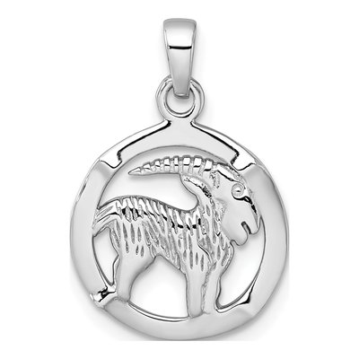 Sterling Silver Capricorn Zodiac Pendant