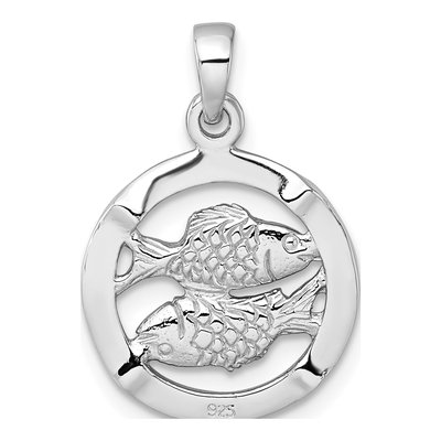 Sterling Silver Reversible Pisces Zodiac Pendant – view 4