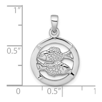 Sterling Silver Reversible Pisces Zodiac Pendant – view 5