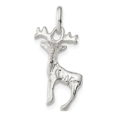 Sterling Silver 3-D Deer Pendant