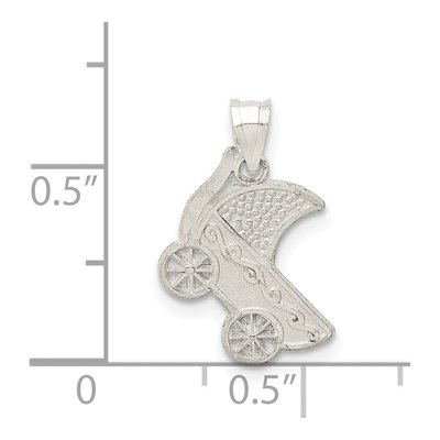 Sterling Silver Baby Buggy Pendant – view 4