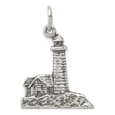 Sterling Silver Antiqued Lighthouse Charm