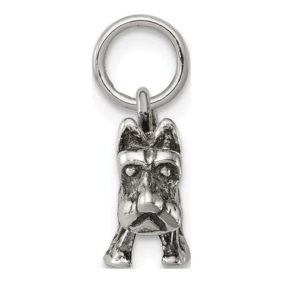 Sterling Silver Antiqued Dog Charm – view 2
