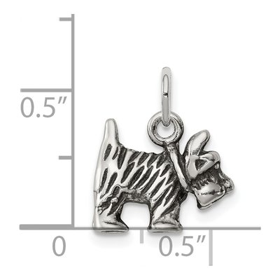 Sterling Silver Antiqued Dog Charm – view 3