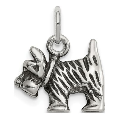 Sterling Silver Antiqued Dog Charm – view 4