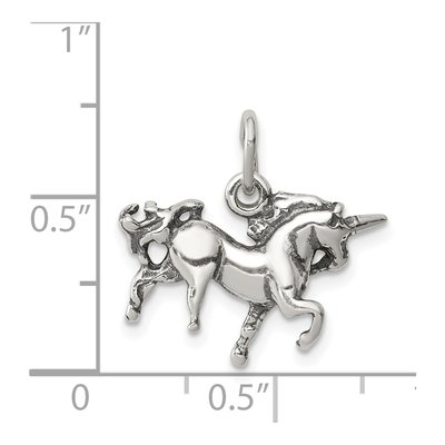 Sterling Silver Antiqued Unicorn Pendant – view 4