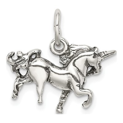 Sterling Silver Antiqued Unicorn Pendant