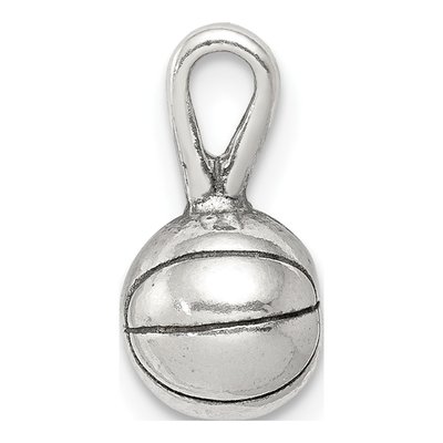 Sterling Silver Antiqued Basketball Charm – view 3