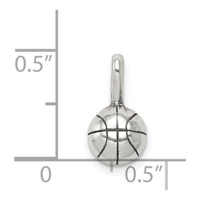 Sterling Silver Antiqued Basketball Charm – view 4