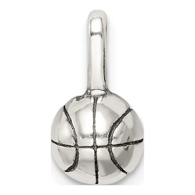 Sterling Silver Antiqued Basketball Charm – view 5
