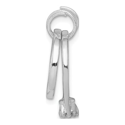 Sterling Silver Wedding Ring Set Charm – view 3