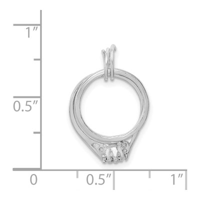 Sterling Silver Wedding Ring Set Charm – view 4