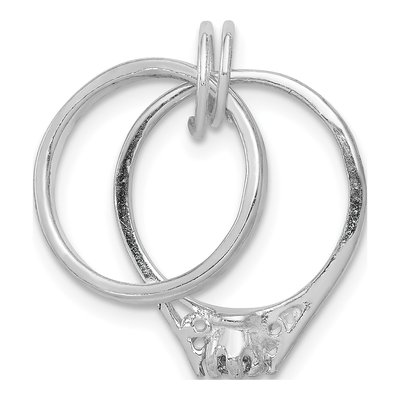 Sterling Silver Wedding Ring Set Charm – view 5
