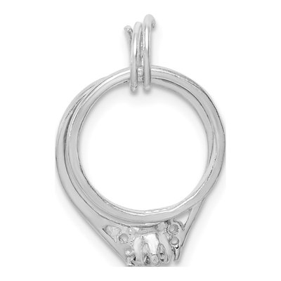 Sterling Silver Wedding Ring Set Charm