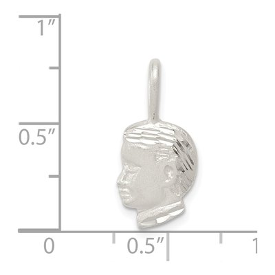Sterling Silver Boy Head Pendant – view 4