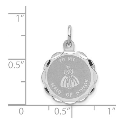 Sterling Silver To My Maid of Honor Disc Charm – view 4