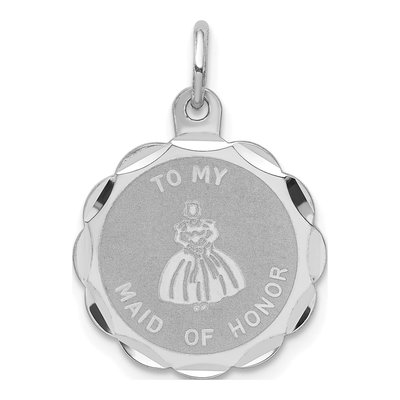 Sterling Silver To My Maid of Honor Disc Charm