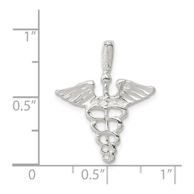 Sterling Silver Caduceus Pendant – view 4