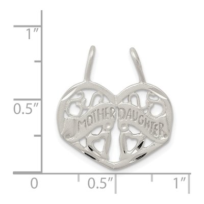 Sterling Silver Mother Daughter Heart Set Charm – view 4