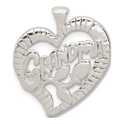 Sterling Silver Grandma Heart Pendant