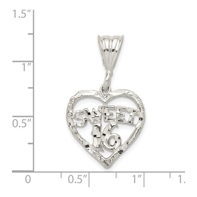 Sterling Silver Sweet 16-Heart Charm – view 5