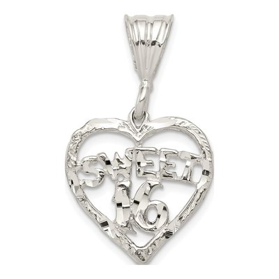Sterling Silver Sweet 16-Heart Charm