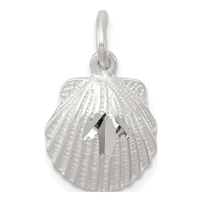 Sterling Silver Diamond-Cut Shell Charm