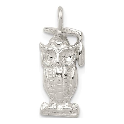 Sterling Silver Graduation Owl Charm