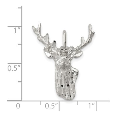Sterling Silver Deer Head Pendant – view 5