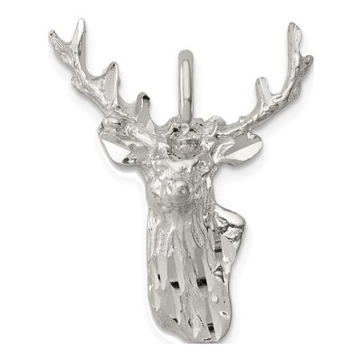 Sterling Silver Deer Head Pendant