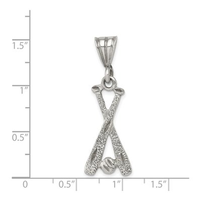 Sterling Silver Two Bats Ball Pendant – view 4