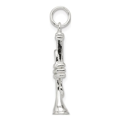 Sterling Silver 3-D Trumpet Charm – view 3