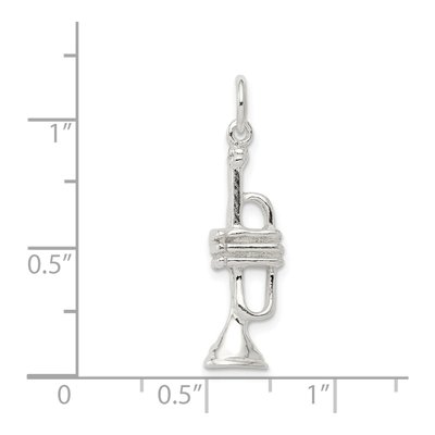 Sterling Silver 3-D Trumpet Charm – view 4