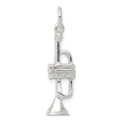 Sterling Silver 3-D Trumpet Charm