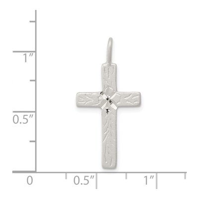 Sterling Silver Diamond-Cut Cross Pendant – view 4