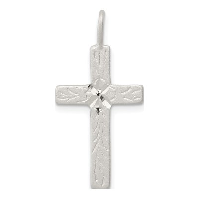 Sterling Silver Diamond-Cut Cross Pendant