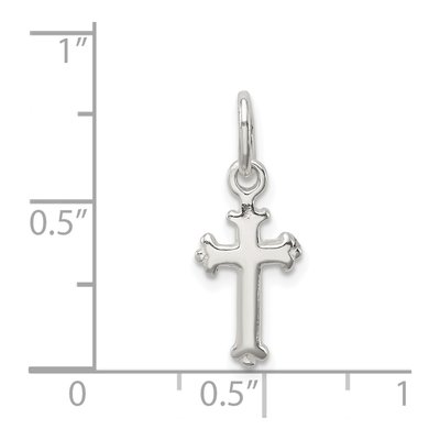 Sterling Silver Fleur de Lis Cross Charm – view 4