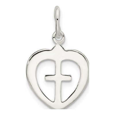 Sterling Silver Cross Heart Pendant – view 4