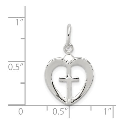 Sterling Silver Cross Heart Pendant – view 5