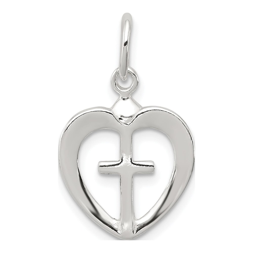 Sterling Silver Cross Heart Pendant