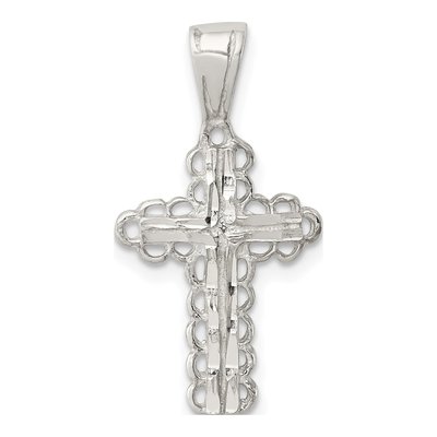 Sterling Silver Budded Cross for Kids Pendant