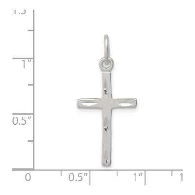 Sterling Silver Diamond-Cut Cross Pendant – view 4