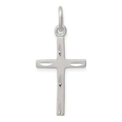 Sterling Silver Diamond-Cut Cross Pendant