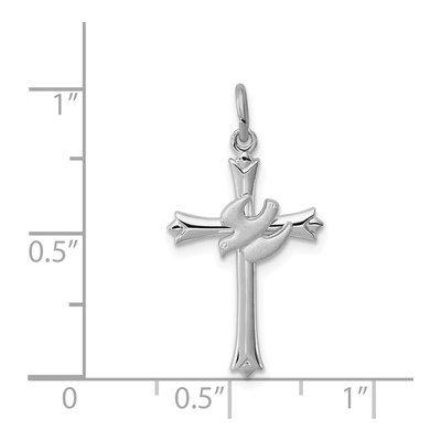 Sterling Silver Holy Spirit Cross Dove Charm – view 4