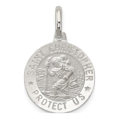 Sterling Silver St Christopher Medal Pendant