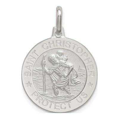Sterling Silver St Christopher Medal Pendant