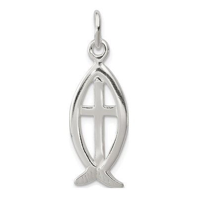 Sterling Silver Ichthus Fish Cross Charm