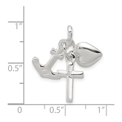 Sterling Silver Faith Hope Charity Pendant – view 4